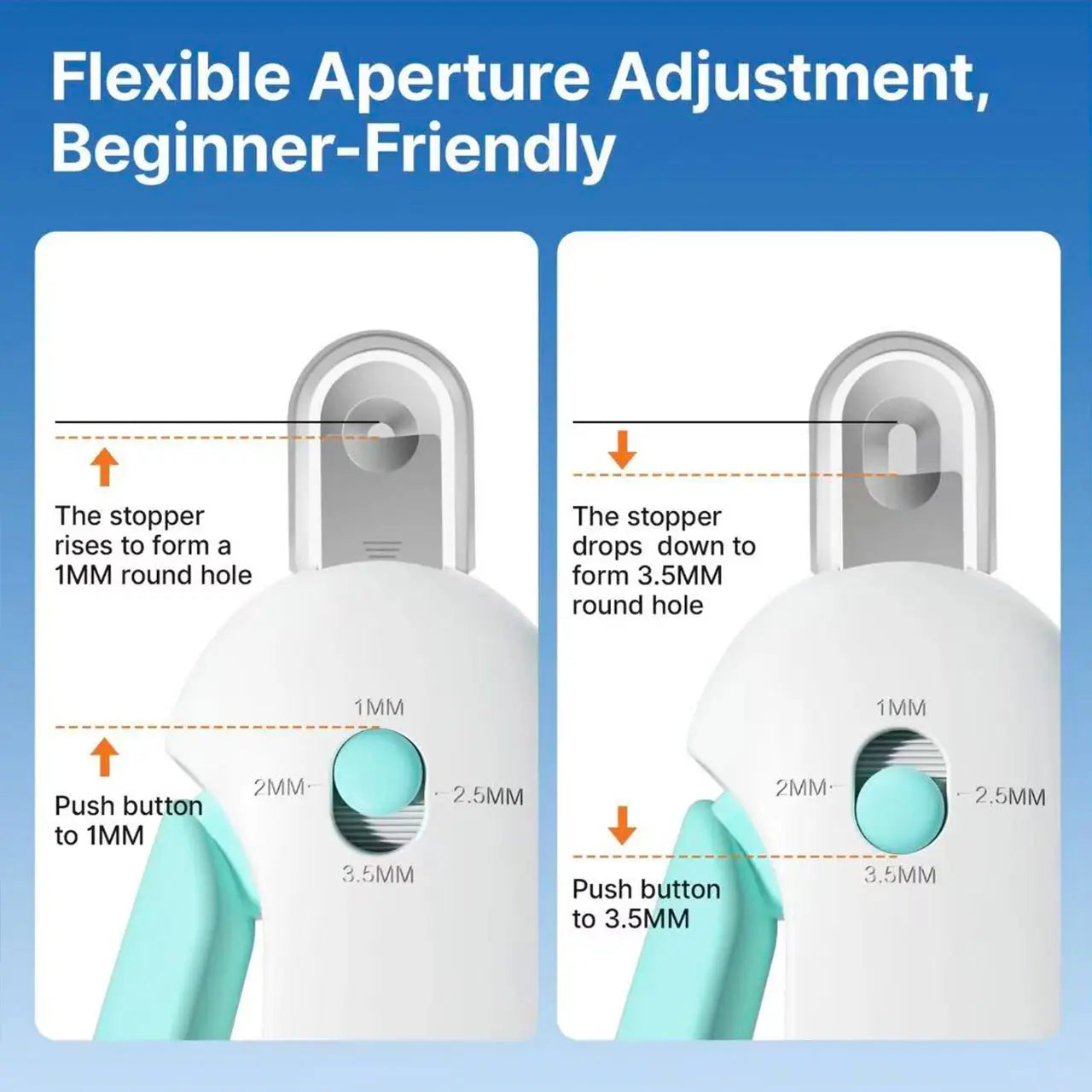 Pet Nail Clipper with Adjustable Aperture, 1 Count Pet Nail Trimmer with Nail File for Puppies, Safe Pet Claw Clipper Grooming Tool for Indoor & Outdoor Paw Trimmer