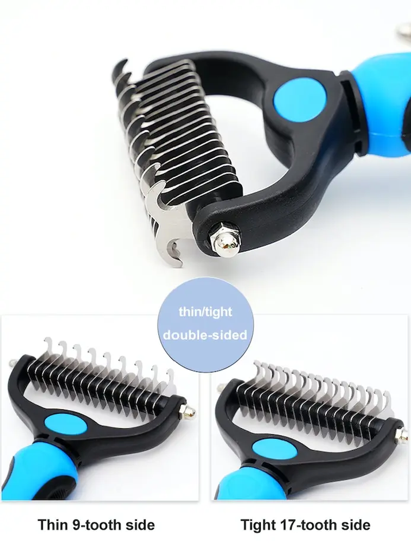 Pet Gromming Brush for Dogs & Cats Double Sided Shedding, No More Flying Hair Versatile, Grooming Tool for Regular Care