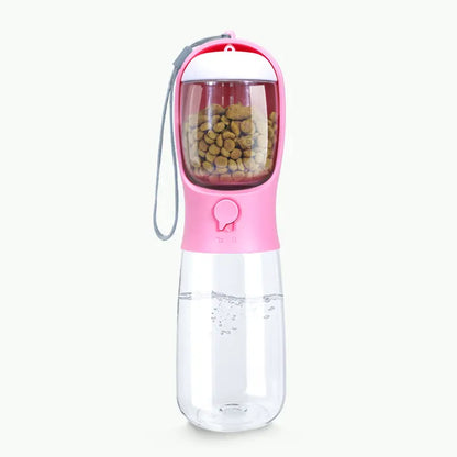 Portable Dog Water Bottle with Food Container – Travel Puppy Water Bowl & Automatic Feeder | Leak-Proof Pet Dispenser for Walking, Hiking, Camping | Essential for Yorkie, Chihuahua, Cat & Small Dogs